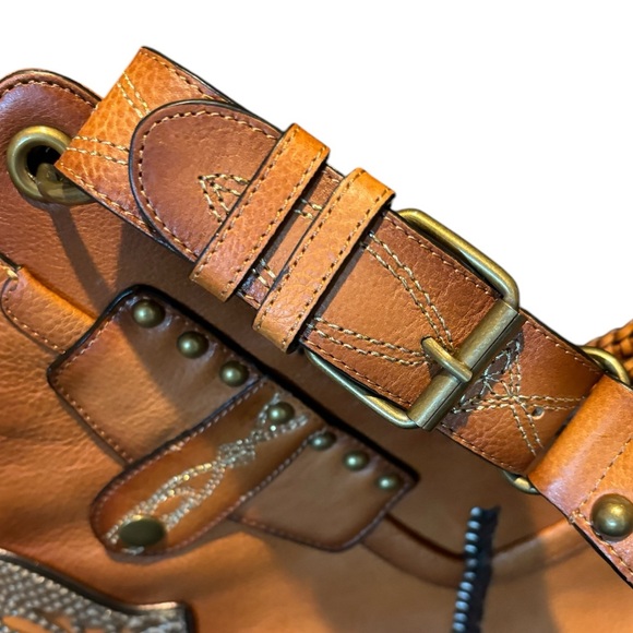 NWT-Cole Haan G Series Leather Western Style purse-perfect for country concerts! - Picture 6 of 9